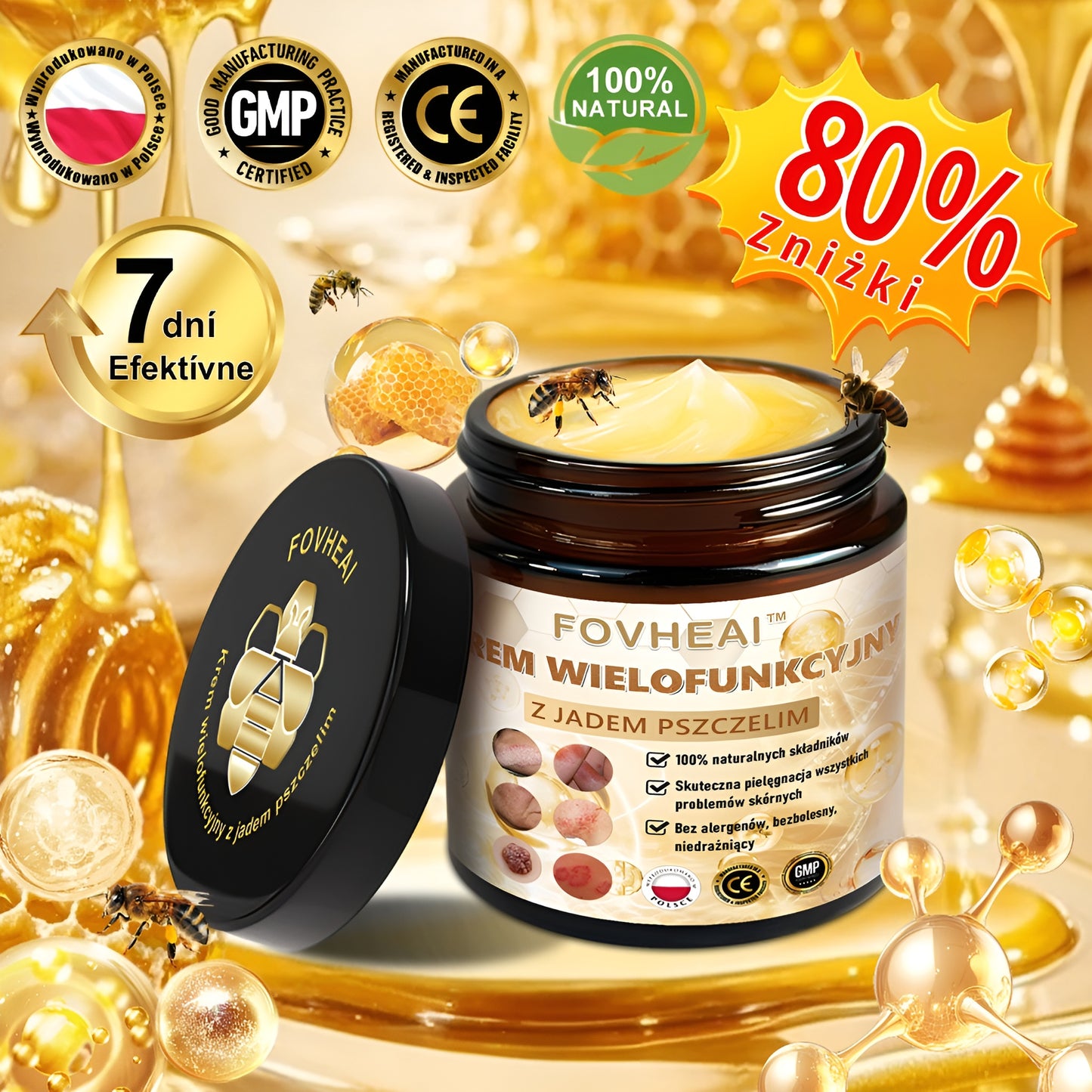 FOVHEAl™ Krem wielofunkcyjny z jadem pszczelim - Polecane przez dermatologów – Odpowiednie dla każdego wieku🔥🔥🔥