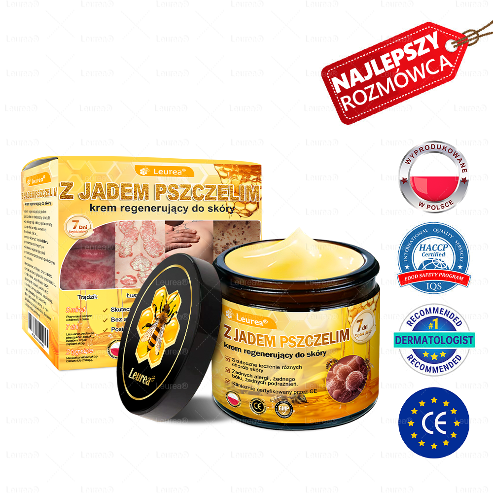 ✨Leurea® Krem Regenerujący z Jadem Pszczelim🔥 Naturalna regeneracja skóry, wygładzenie zmarszczek i promienna cera-50 ml🔥