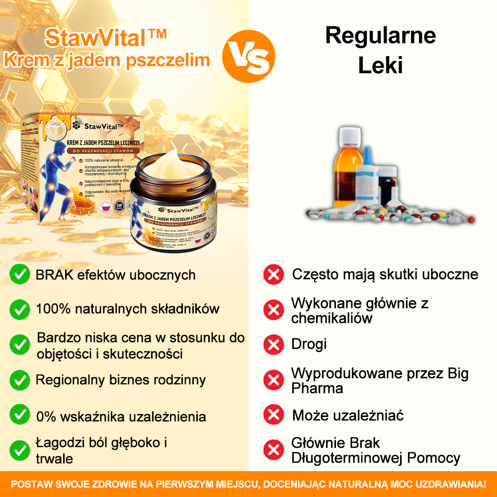 ✨🐝✨𝑺𝒕𝒂𝒘𝑽𝒊𝒕𝒂𝒍™ Krem z Jadem Pszczelim Leczniczy do Regeneracji Stawów - Zalecane przez Polskie Towarzystwo Ortopedyczne i Traumatologiczne🔥