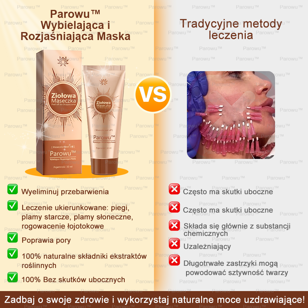 Parowu™ Wybielająca i Rozjaśniająca Maska - Naturalne składniki trwale usuwają plamy, piegi i przebarwienia🔥🔥🔥🔥
