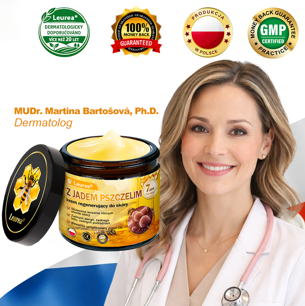 💟Leurea® Krem Regenerujący z Jadem Pszczelim Naturalna regeneracja skóry, Naturalne składniki trwale usuwają plamy, piegi i przebarwienia posłoneczne oraz pomagają zwalczać zmarszczki i wiotkość skóry — 50 ml✨