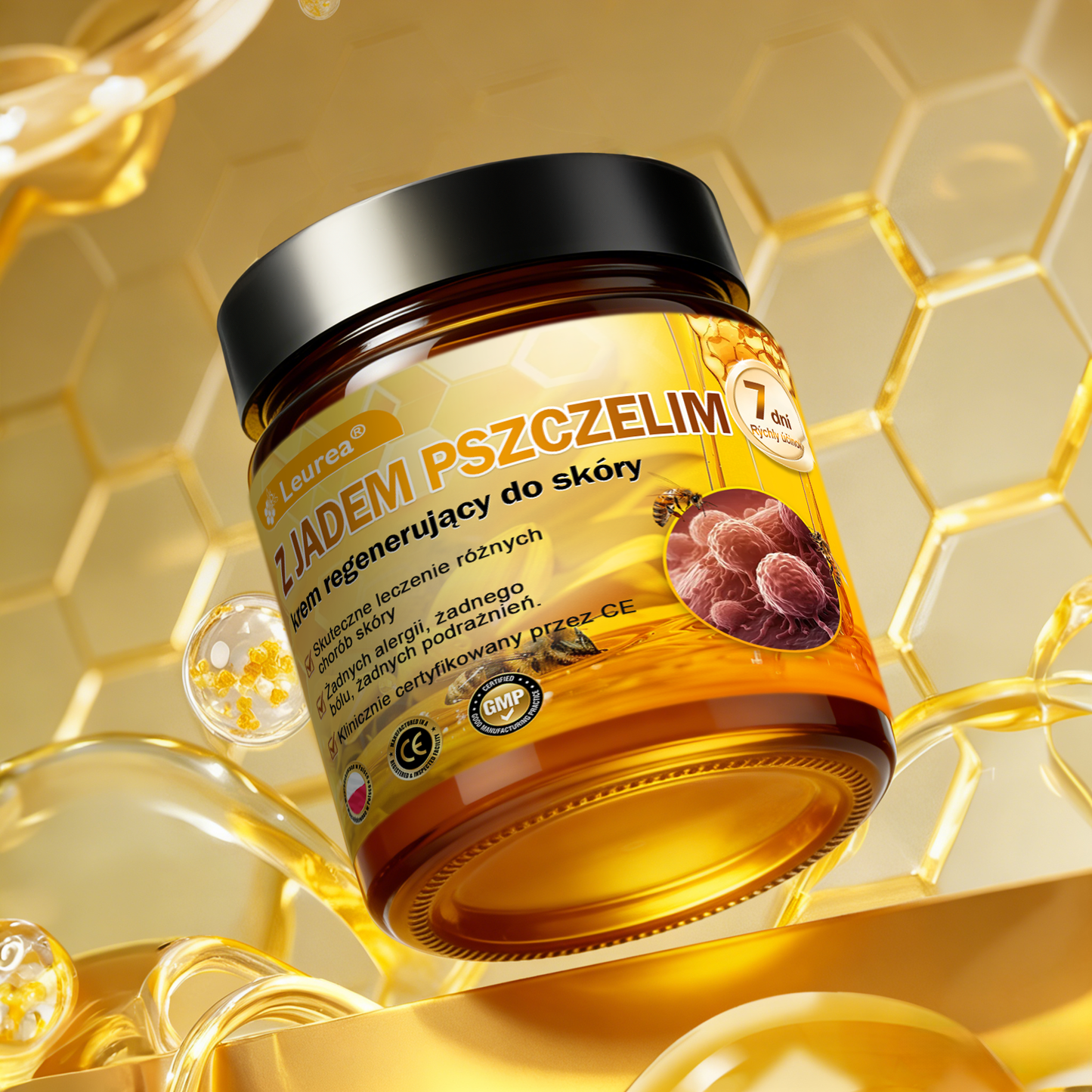 💟Leurea® Krem Regenerujący z Jadem Pszczelim Naturalna regeneracja skóry, Naturalne składniki trwale usuwają plamy, piegi i przebarwienia posłoneczne oraz pomagają zwalczać zmarszczki i wiotkość skóry — 50 ml✨